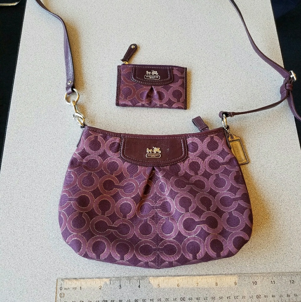 Purple Crossbody Signature C Fabric Purse